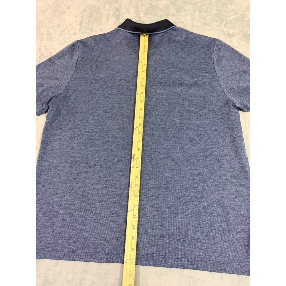 Perry Ellis Mens XL Blue Heathered Quarter Zip Short Sleeve Polo Shirt - Picture 6 of 7